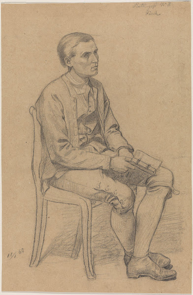 Sittende mann med bok 1860
