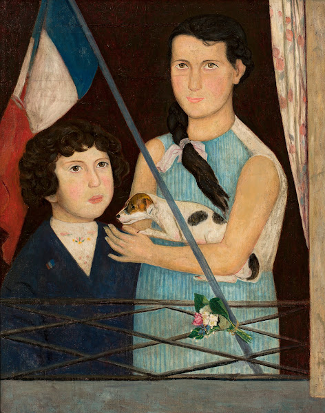 Two children with a French flag 1920