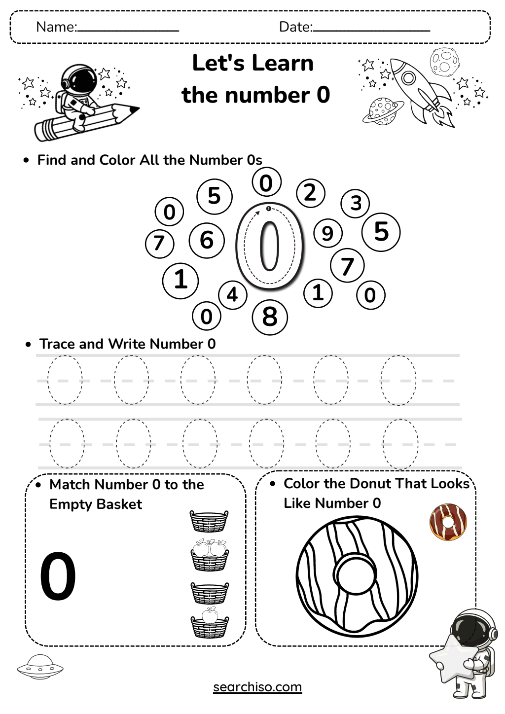 Zero Hero: Early Number Tracing and Recognition Worksheets PDF printable