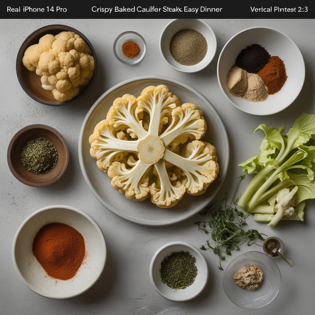 Ingredients for Crispy Baked Cauliflower Steaks Recipe for Easy Dinner – Quick & Delicious