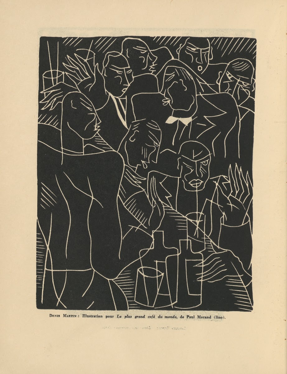 Denis Martin   Illustration pour Le plus grand café du monde de Paul Morand 1931