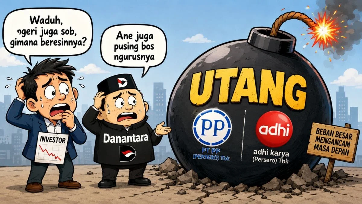 Gedung kantor PT Adhi Karya (Persero) Tbk yang sedang menghadapi tantangan keuangan.