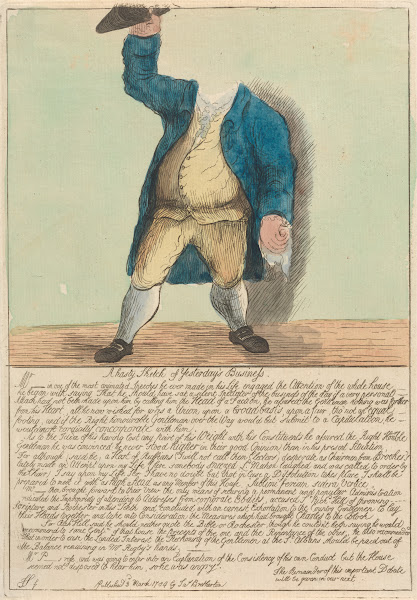 A Hasty Sketch of Yesterdays Business 1784