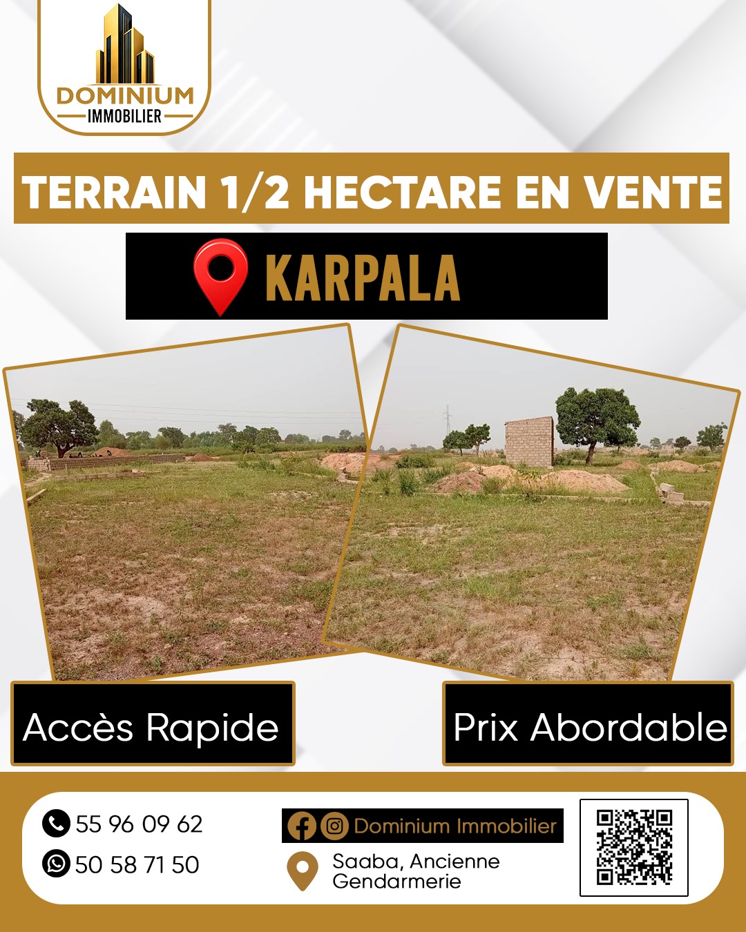 TERRAIN DE ½ HECTARE À KARPALA !