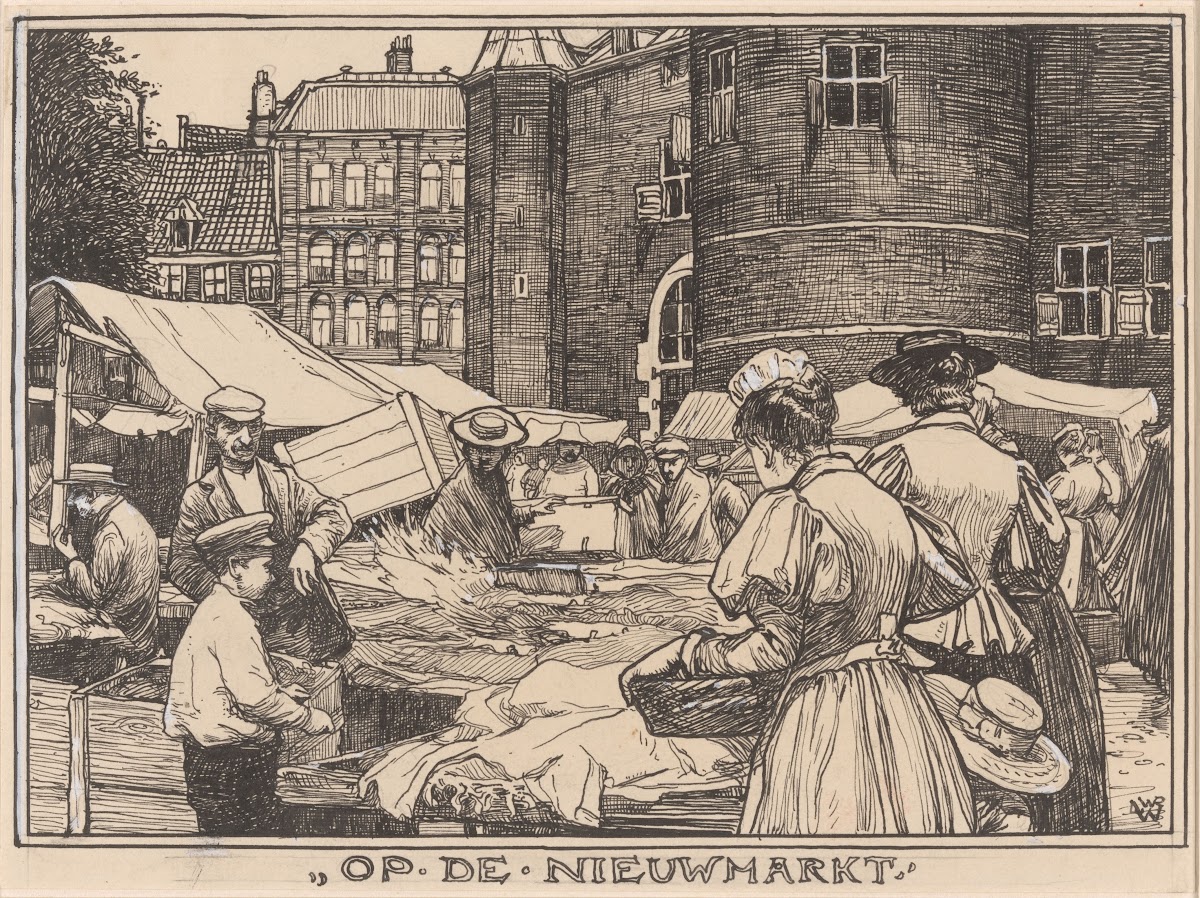 Op de Nieuwmarkt te Amsterdam 20th century