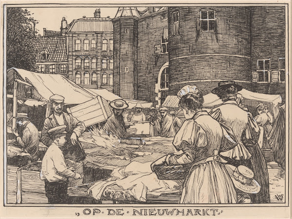 Op de Nieuwmarkt te Amsterdam 20th century