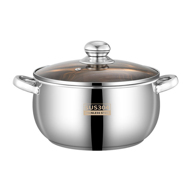 Stainless Steel Soup Pot 24 cm with Glass Lid