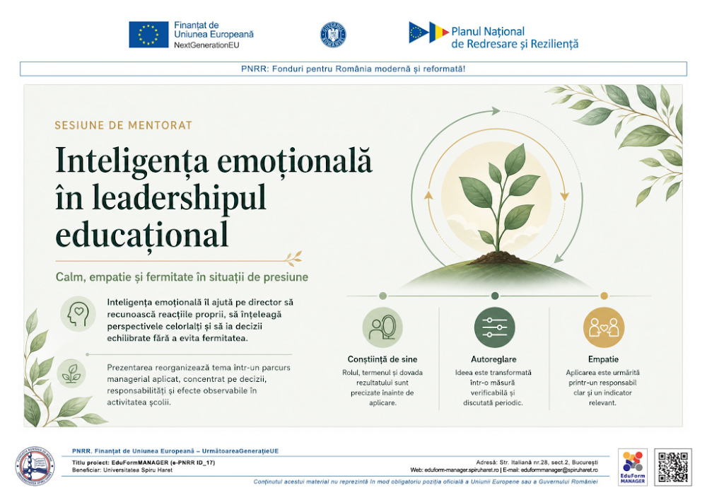 Coperta ghidului Inteligența emoțională în exercitarea rolului de lider educațional
