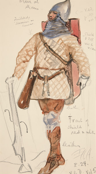 Man of Arms costume sketch for Henry Irvings Planned Production of King Richard