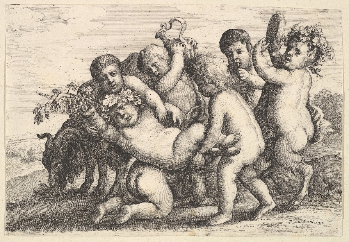 Five boys two satyrs and a goat 1647