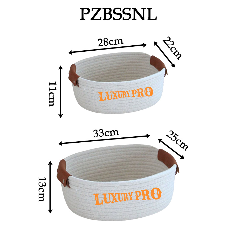 Leather Handle Storage Basket