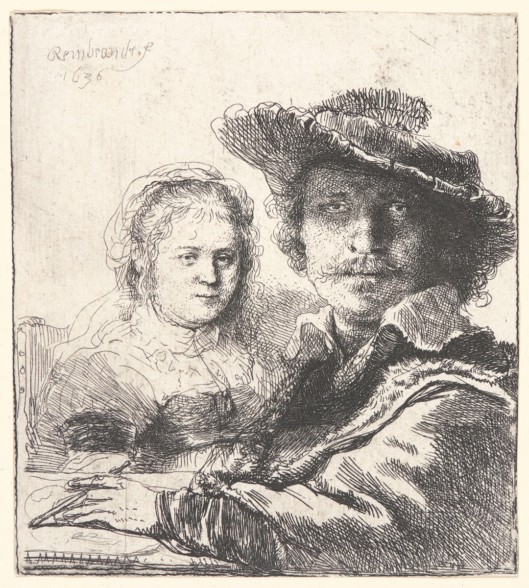 Rembrandt and His Wife Saskia 1636