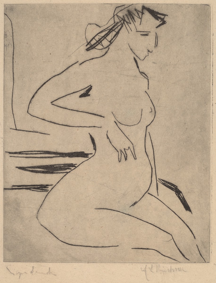 Female Nude Seated 1909