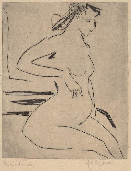 Female Nude Seated 1909