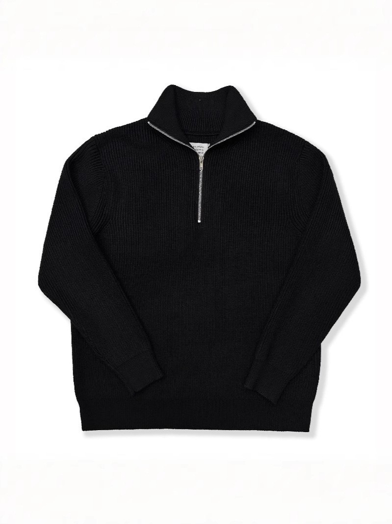 Unisex-Strickpullover mit Reißverschluss, Baumwollmischung