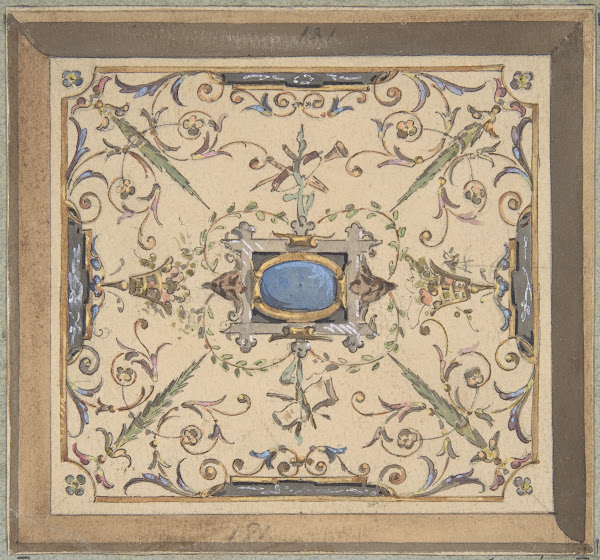 Design for Ceiling Château de Cangé 19th Century