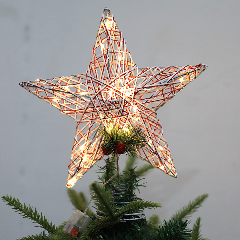 Beleuchteter Weihnachtsbaum-Stern aus Eisen