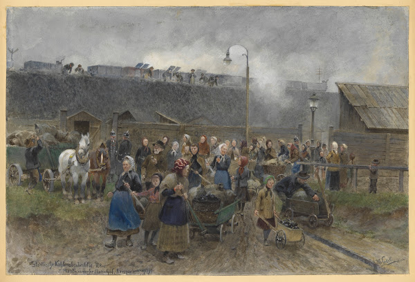 Städtische Kohlenabgabestelle V Bz  Matzleinsdorfer Bahnhof Kriegswinter 1916 17