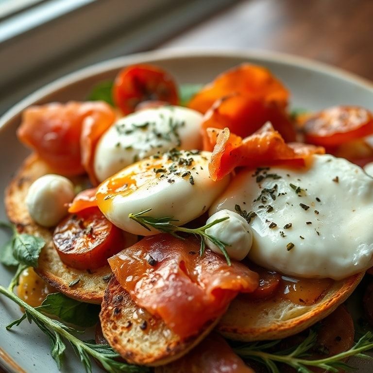 Easy Grilled Nectarine Burrata Salad with Prosciutto and Herbs
