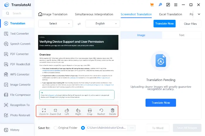 Captura de TranslateWith.AI