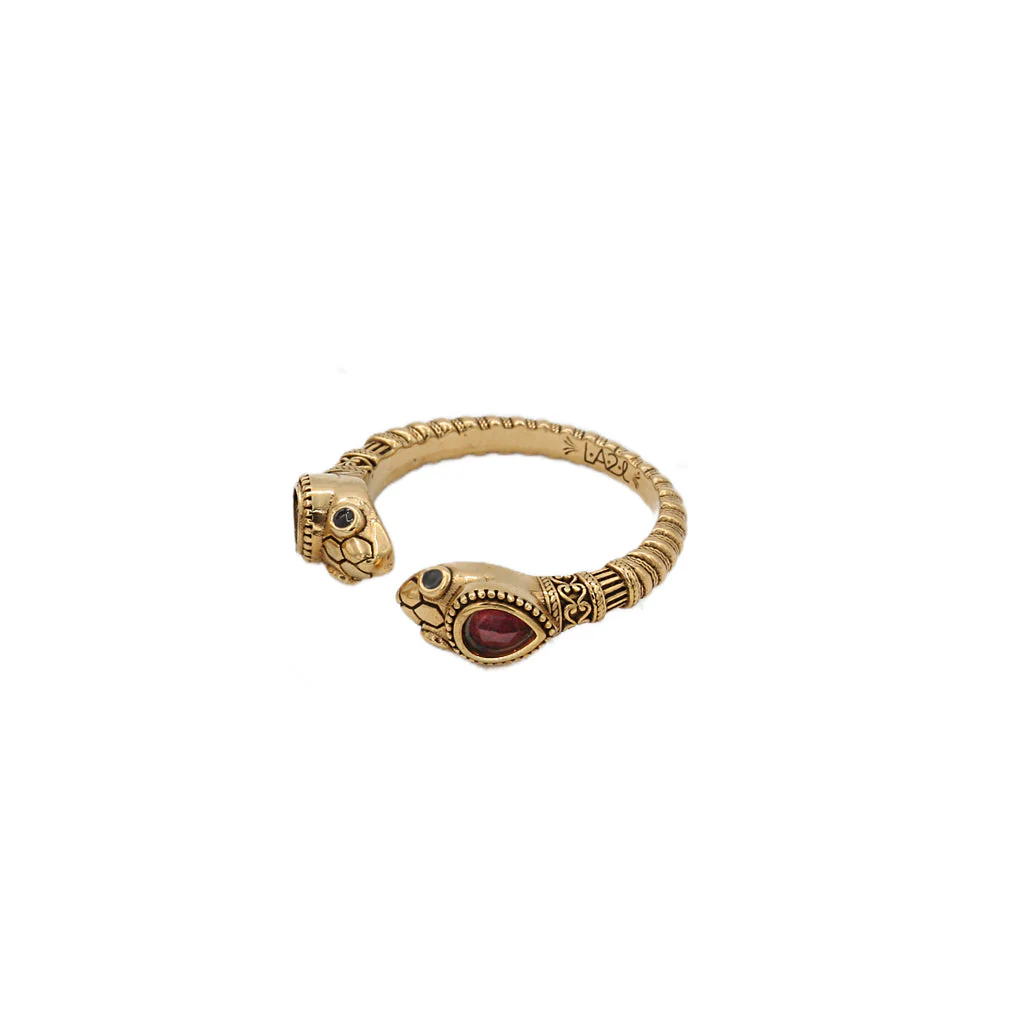 Кольцо Две Змейки GARNET