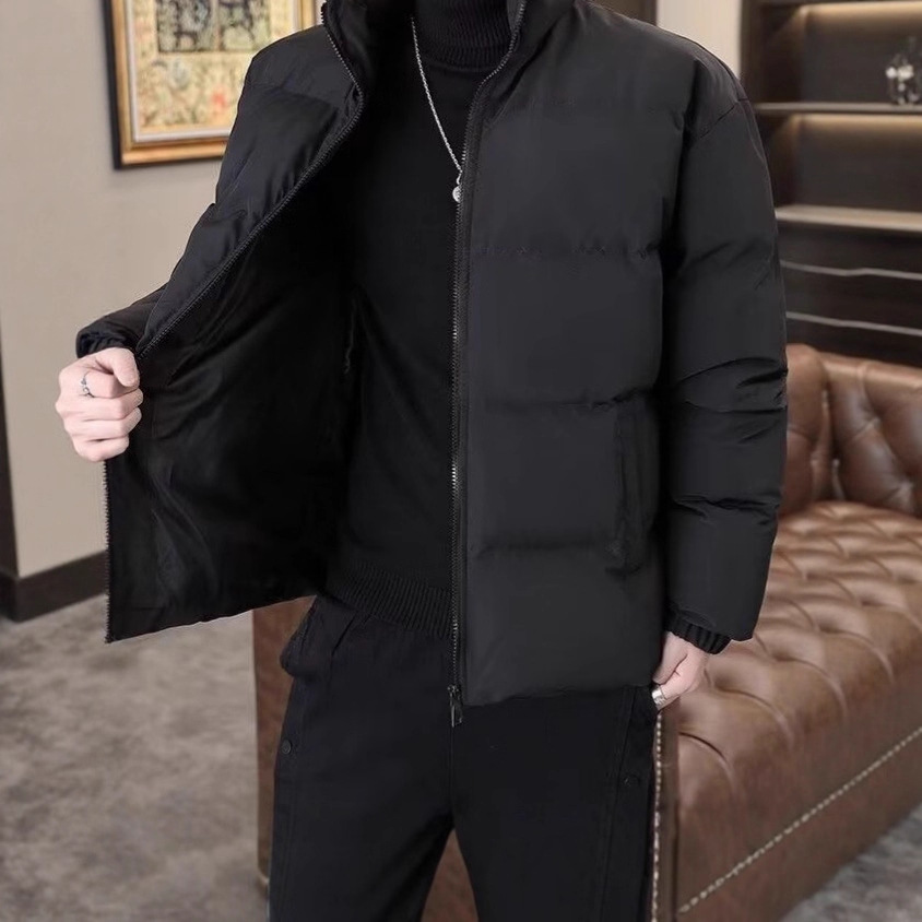 Unisex winter jacket, padded, stand-up collar