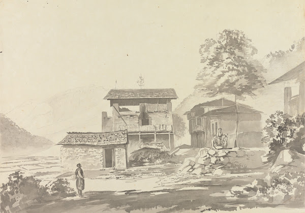 In the Village near Tassisudon Tashicho Dzong ca 1783