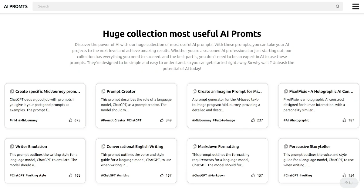Captura de Huge collection most useful AI Promts