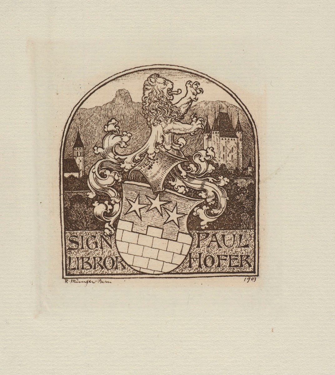 Bookplate Sign libror Paul Hofer 1903