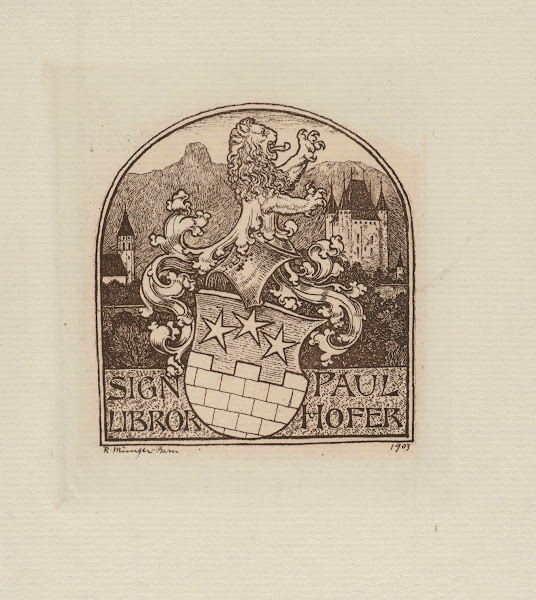 Bookplate Sign libror Paul Hofer 1903