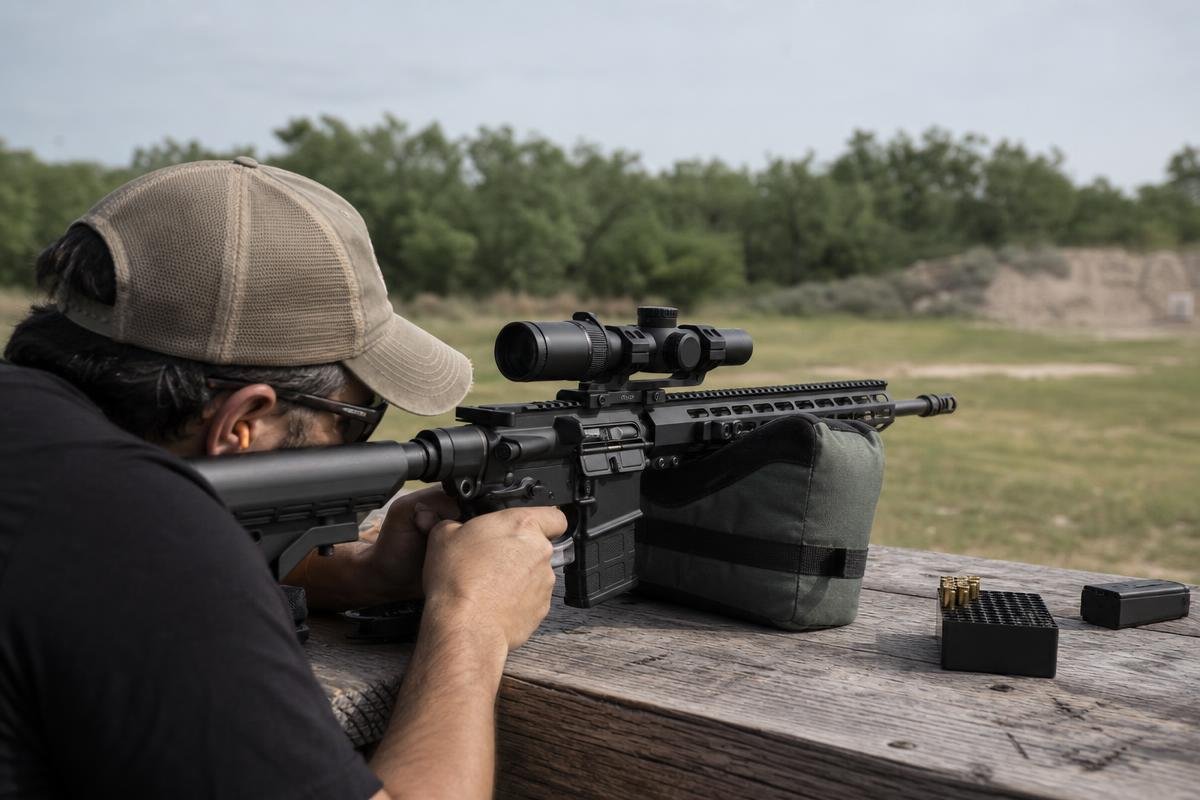 How to zero a rifle scope at a Denison Texas shooting range