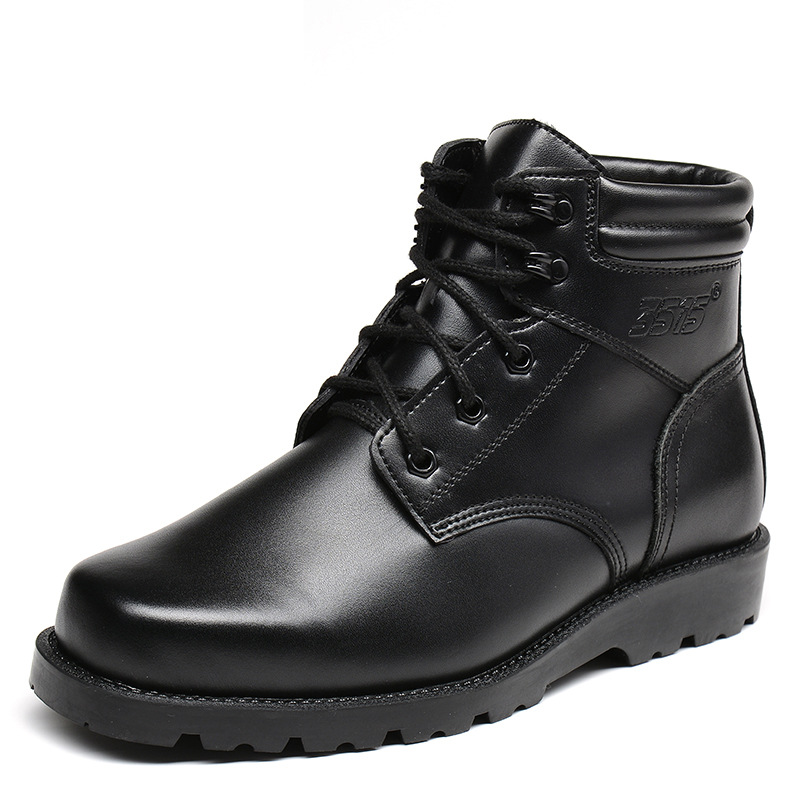 Herren-Winterstiefel aus echtem Leder mit Lammfellfutter
