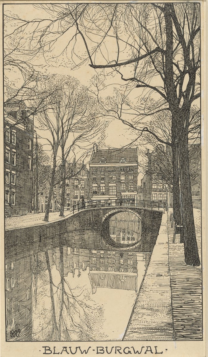 Blauw Burgwal te Amsterdam 20th century