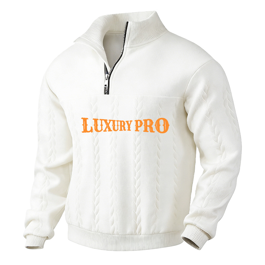 2D Spliced Jacquard Long Sleeve Sweatshirt