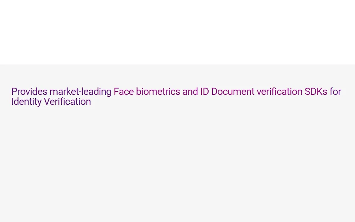 Captura de On-premise Face Recognition SDK for eKYC
