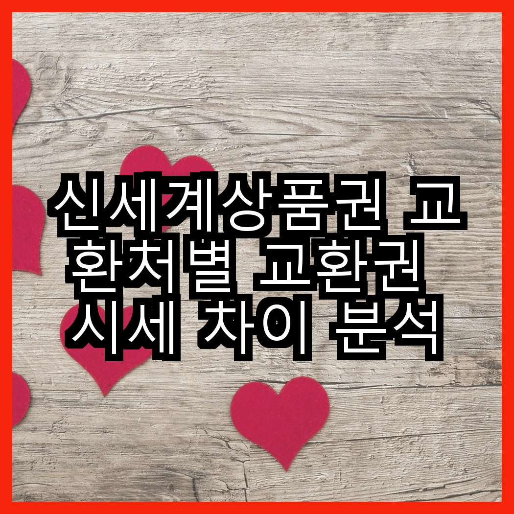 신세계상품권 교환처별 교환권 시세 차이 분석 썸네일