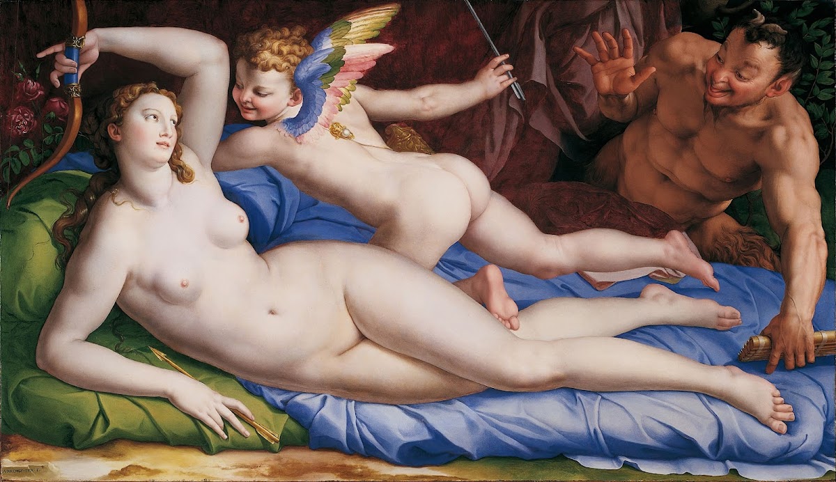 Venus Cupid And Satyr Circa 1553 1555