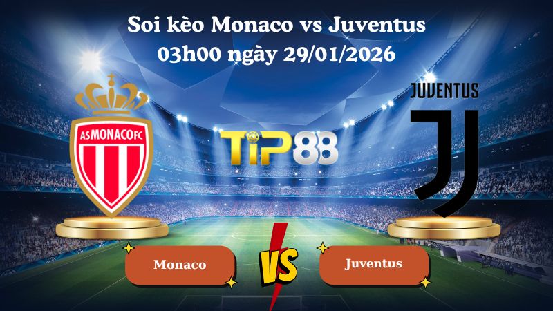soi kèo Monaco vs Juventus 03h00 ngày 29/01/2026