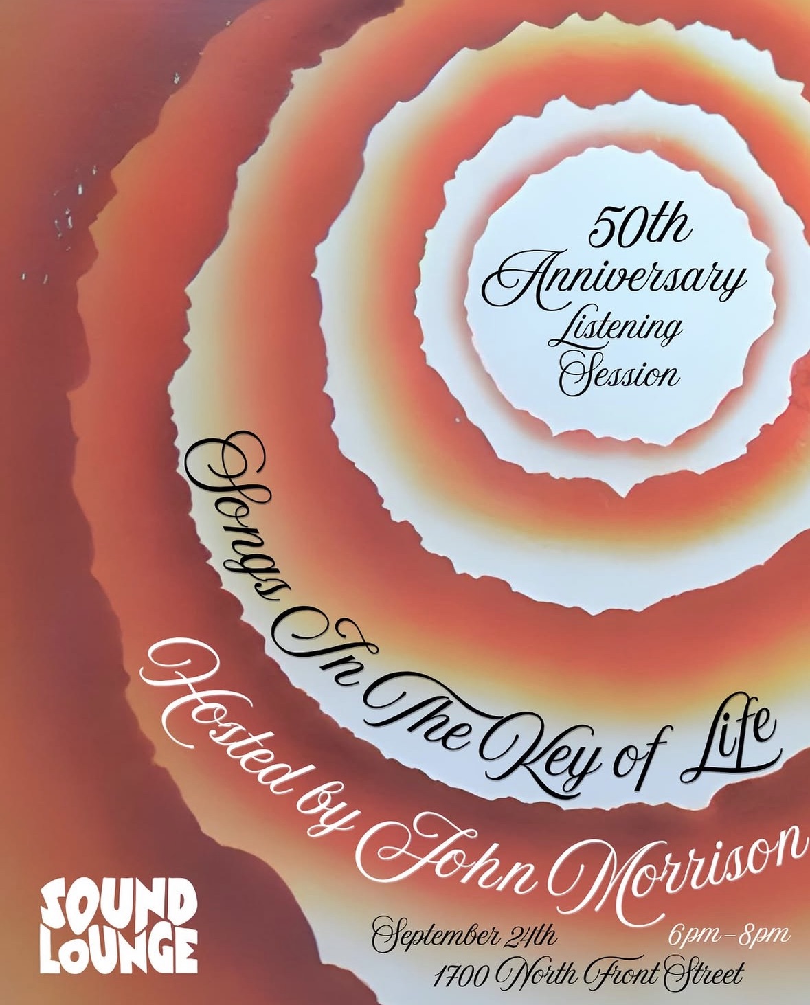 Flyer for 50th Anniversary Listening Session - Songs In The Key of Life