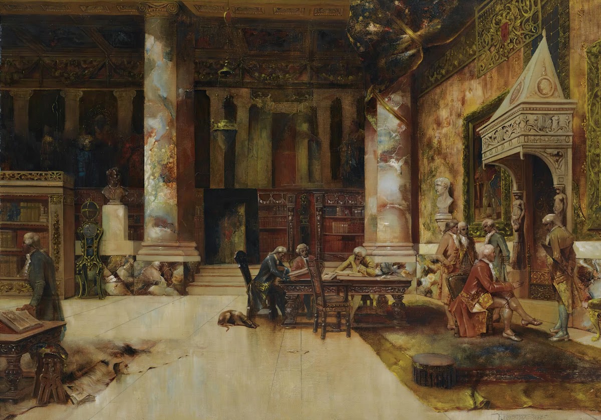 In the library 1887