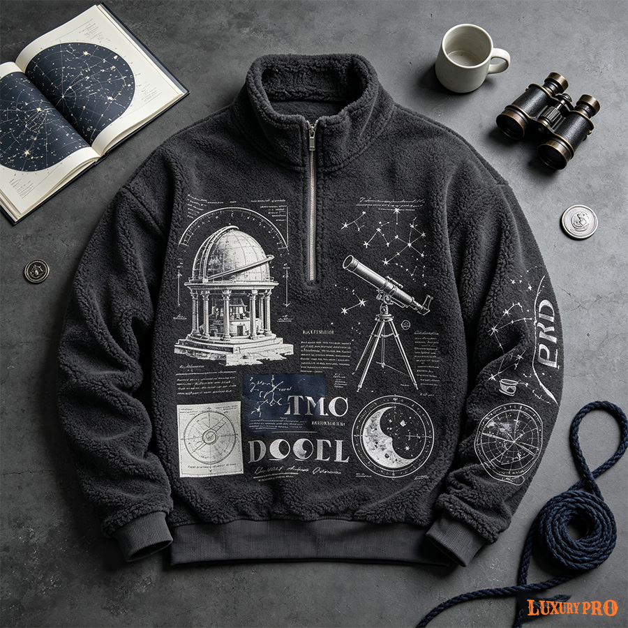 2D Thick Fleece Collar Half Zip Sweatshirt
