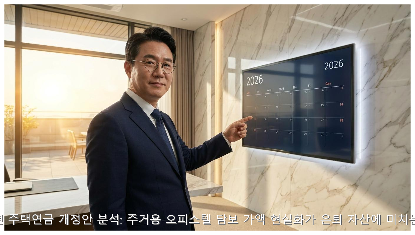 2026년 주택연금 개정안 분석: 주거용 오피스텔 담보 가액 현실화가 은퇴 자산에 미치는 영향 핵심 안내 및 분석 인포그래픽 (2)