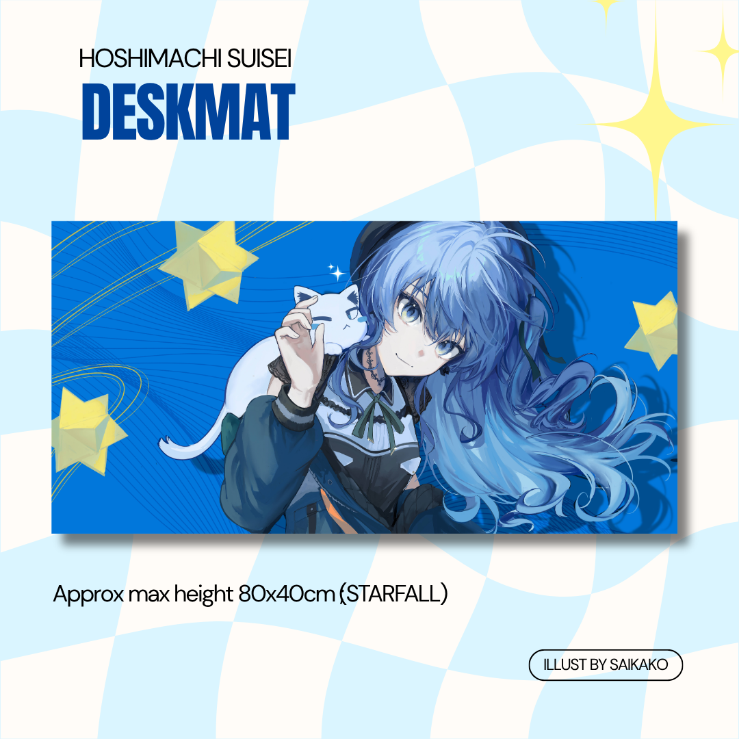 Deskmat Hoshimachi Suisei Starfall by Saikako
