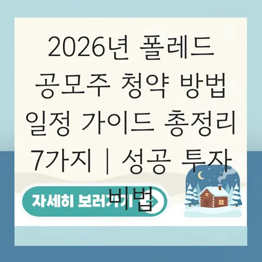 폴레드 공모주 청약 방법 일정 가이드