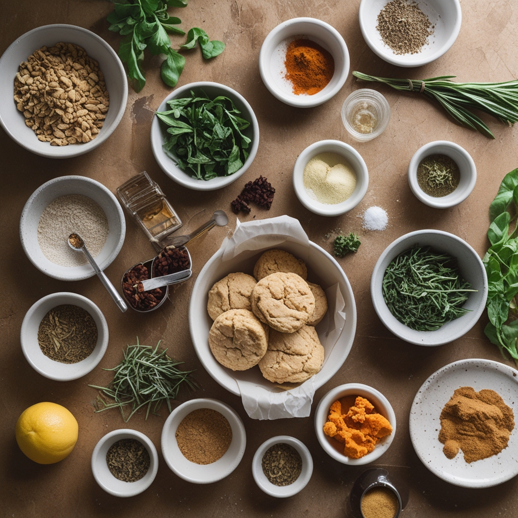 Ingredients for High-Protein Breakfast Biscuits Recipe for Busy Mornings