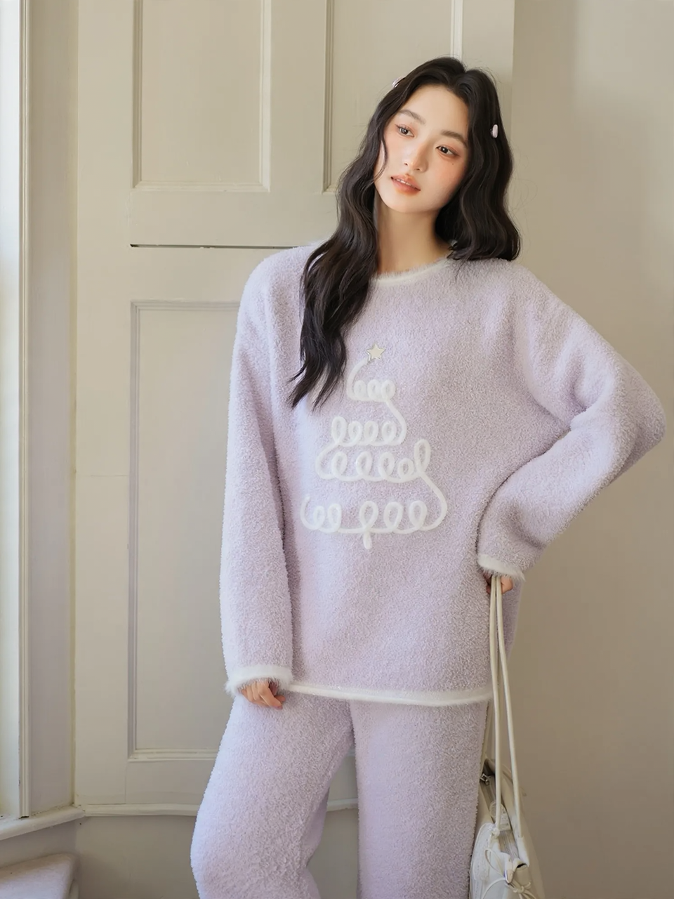 Women's fleece loungewear set, two-piece