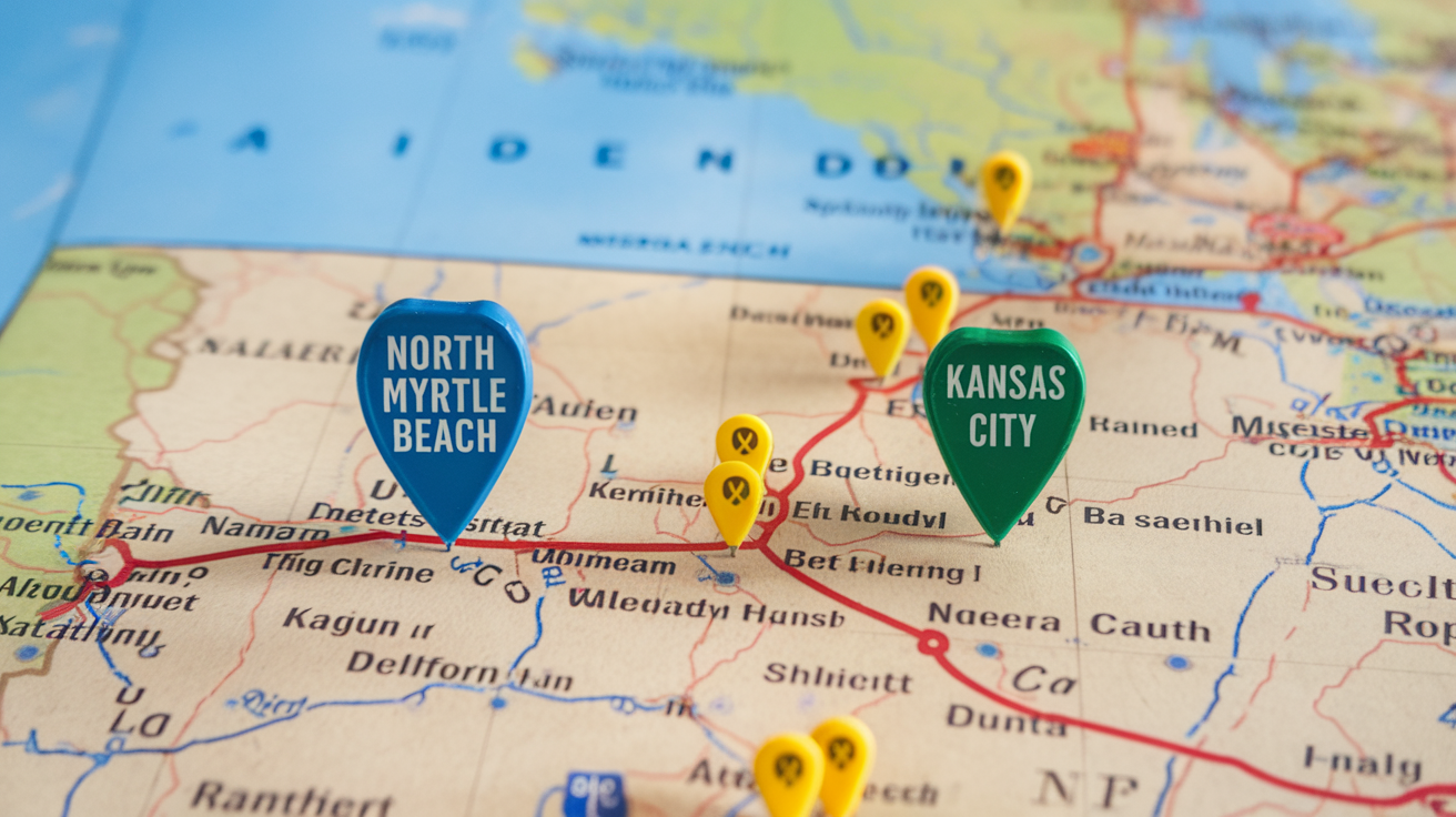 How to Travel from North Myrtle Beach to Kansas City