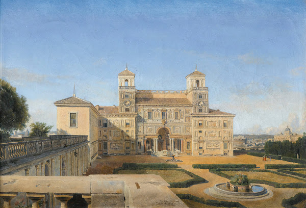 View of the Villa Medicis gardens Rome 1827