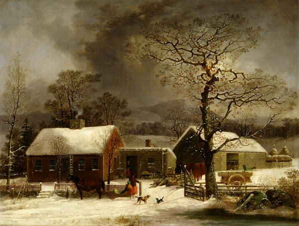 Winter Scene in New Haven Connecticut ca 1858