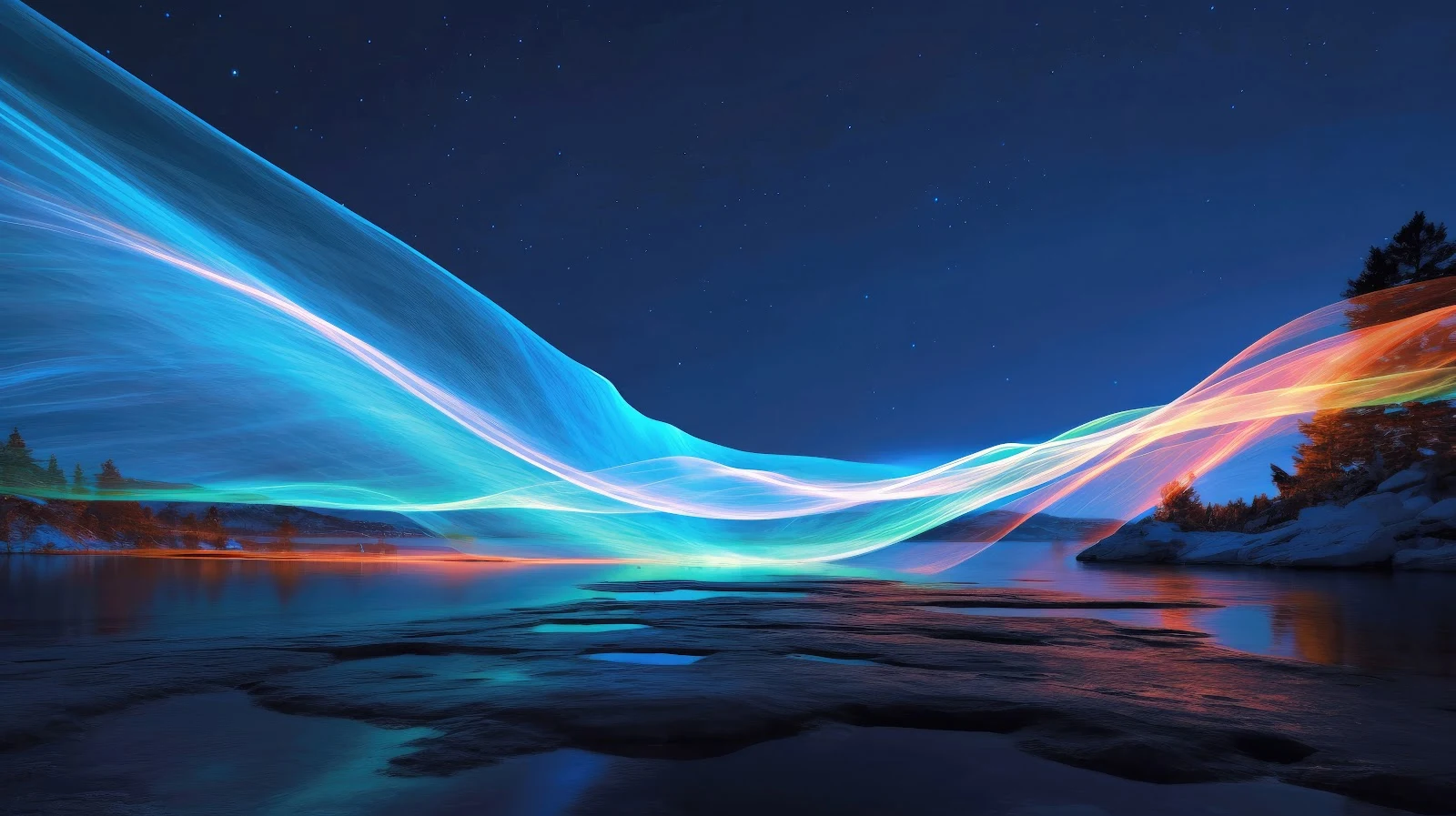 A Stunning Digital Art, Landscape, Nature, Water, Lake 4K Desktop and Mobile Wallpaper Background (5120x2869)